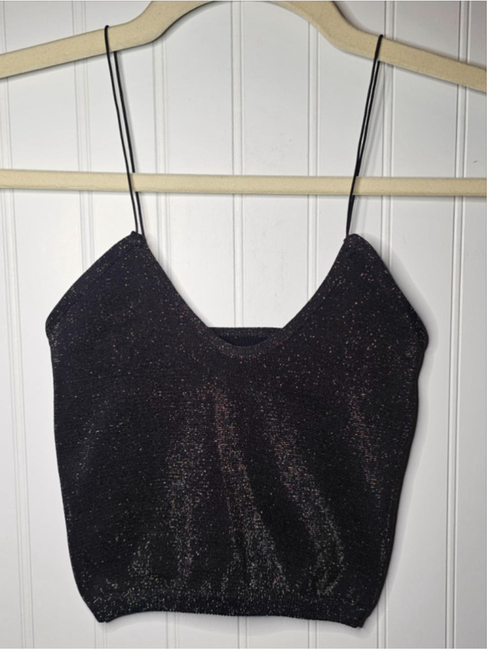 Free People Intimately Skinny Strap Seamless Bramy XS/S Black Sparkle NWOT